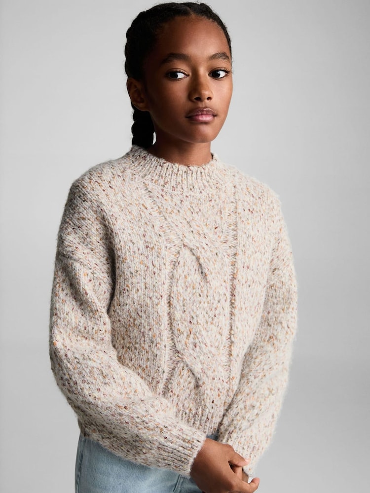 Mango Cream Knitted Braided Cream Sweater - Image 2 of 6 Mango Cream Knitted Braided Cream Sweater - Image 2 of 6