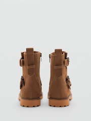 Mango Brown Buckle Leather Ankle Brown Boots - Image 3 of 3
