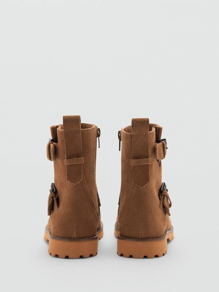 Mango Brown Buckle Leather Ankle Brown Boots - Image 3 of 3 Mango Brown Buckle Leather Ankle Brown Boots - Image 3 of 3