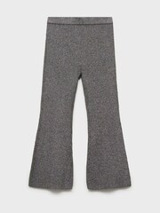Mango Grey Metallic Flared Trousers - Image 1 of 3
