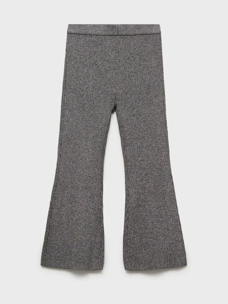 Mango Grey Metallic Flared Trousers - Image 1 of 3