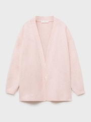 Mango Pink V-Neck Knitted Pink Cardigan - Image 1 of 3