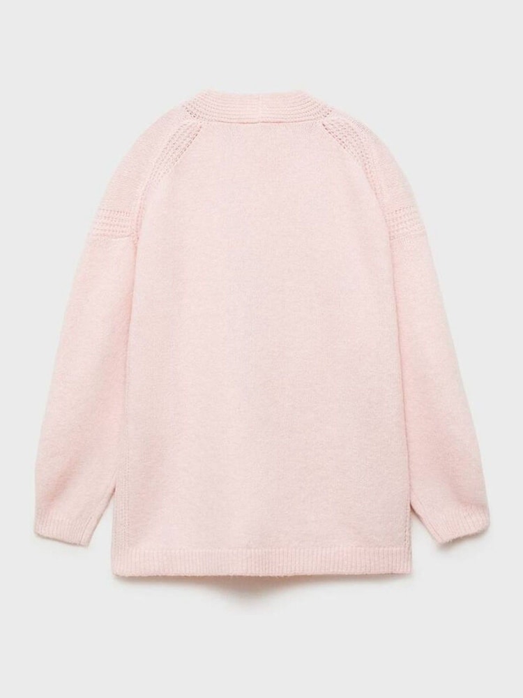 Mango Pink V-Neck Knitted Pink Cardigan - Image 2 of 3