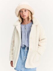 Mango Cream Faux Shearling Coat - Image 1 of 6