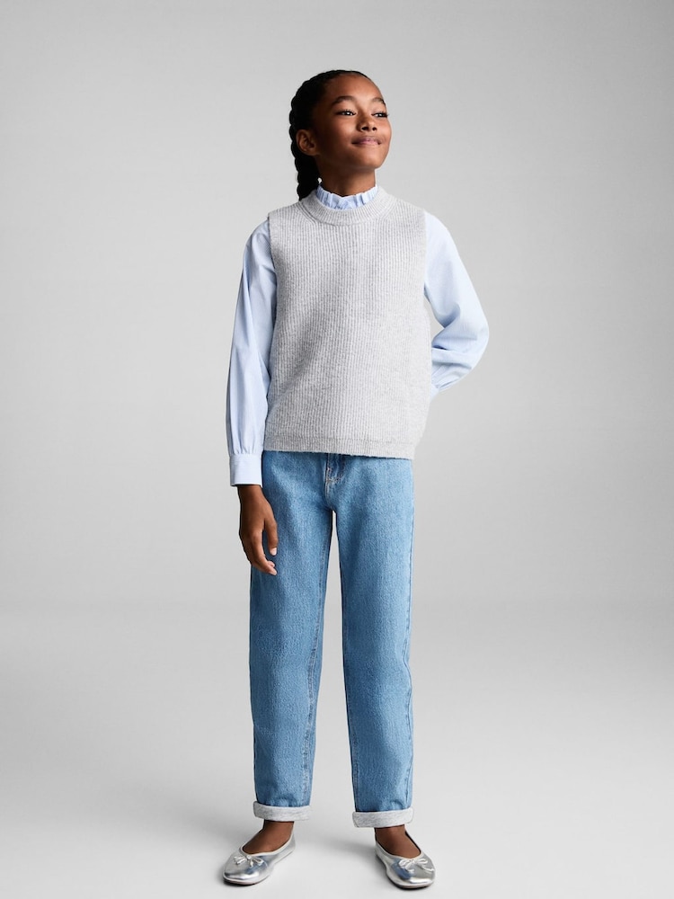 Mango Blue Lydia 100% Cotton Jeans - Image 1 of 7 Mango Blue Lydia 100% Cotton Jeans - Image 1 of 7