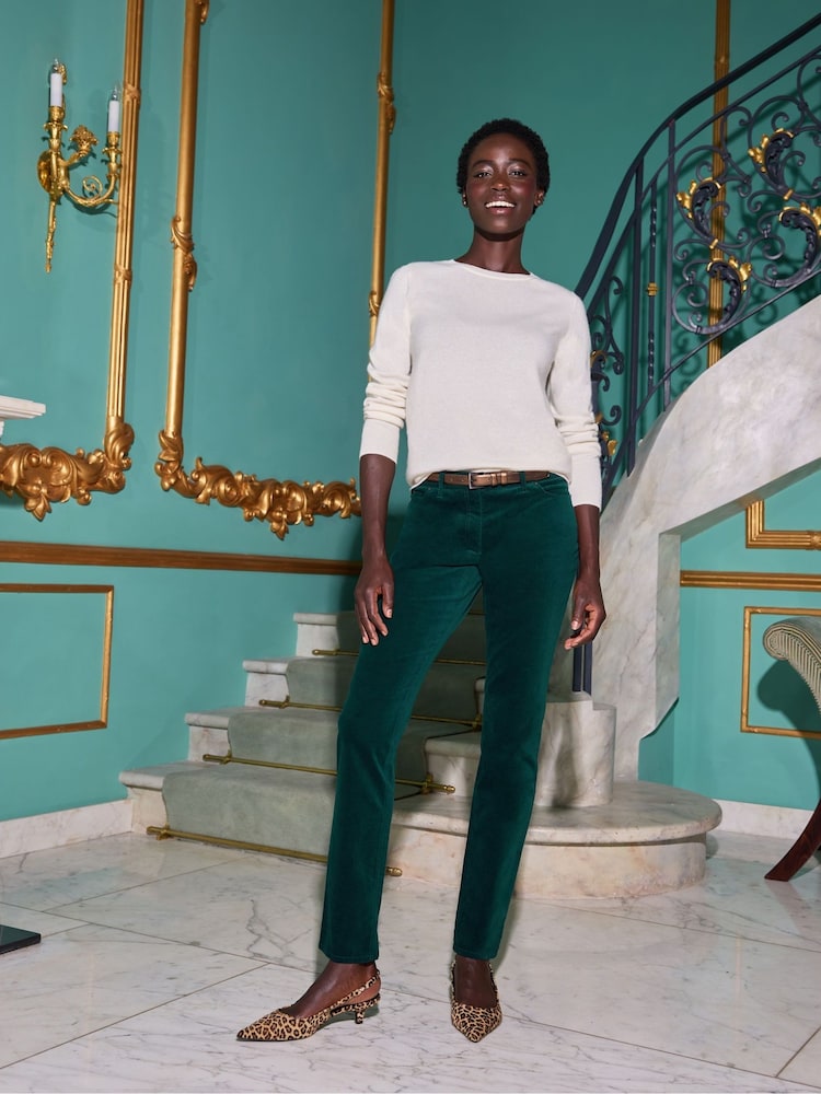Pure Collection – Jeans aus gewaschenem Samt mit dezentem Stretch - Bild 1 von 3