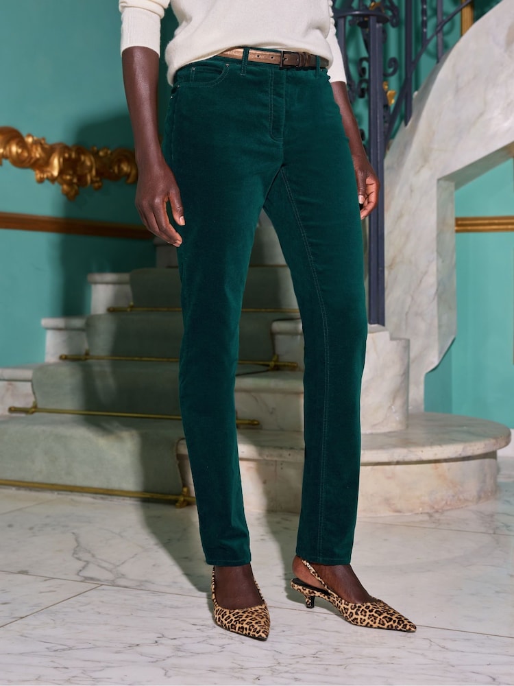 Pure Collection Washed Velvet Jeans with Subtle Stretch - Image 2 of 3 Pure Collection Washed Velvet Jeans with Subtle Stretch - Image 2 of 3