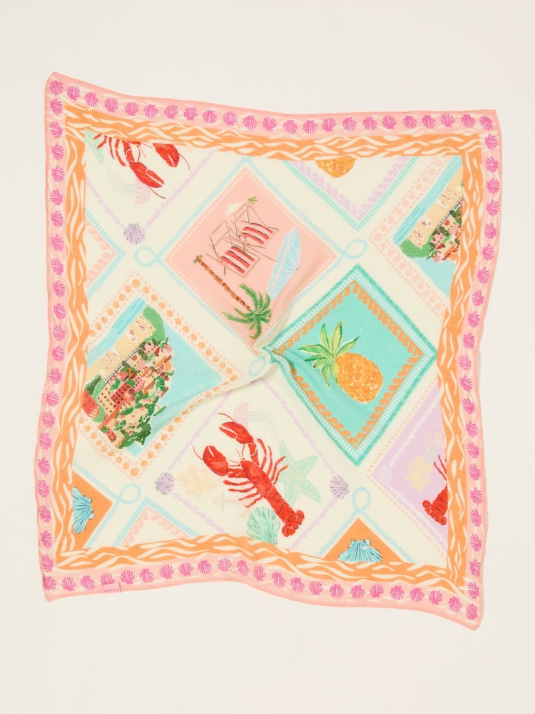 FatFace Multi Lobster Print Hair Scarf - Image 1 of 2