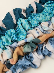 FatFace Water Print Scrunchies 5 Pack - Image 2 of 2