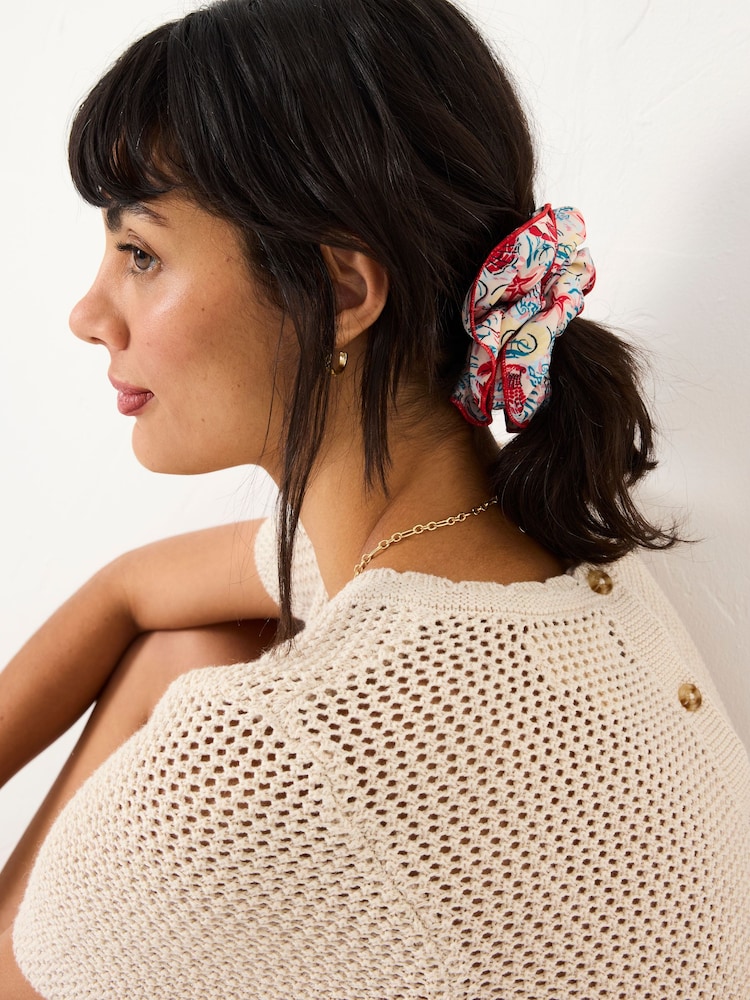FatFace Red Sea Life Hair Scrunchie - Image 1 of 4