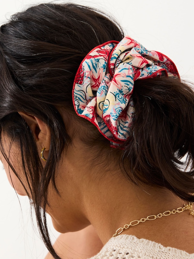 FatFace Red Sea Life Hair Scrunchie - Image 2 of 4