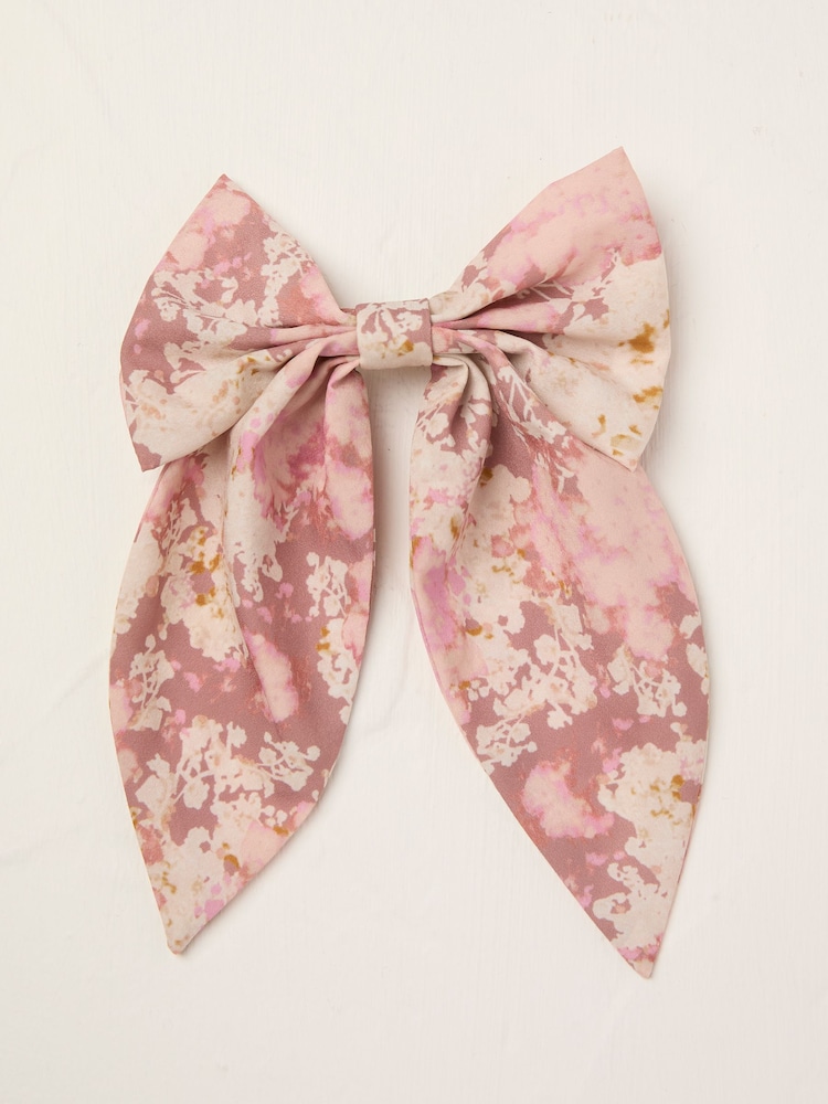 FatFace Pink Printed 100% Cotton Hair Bow - Image 1 of 2