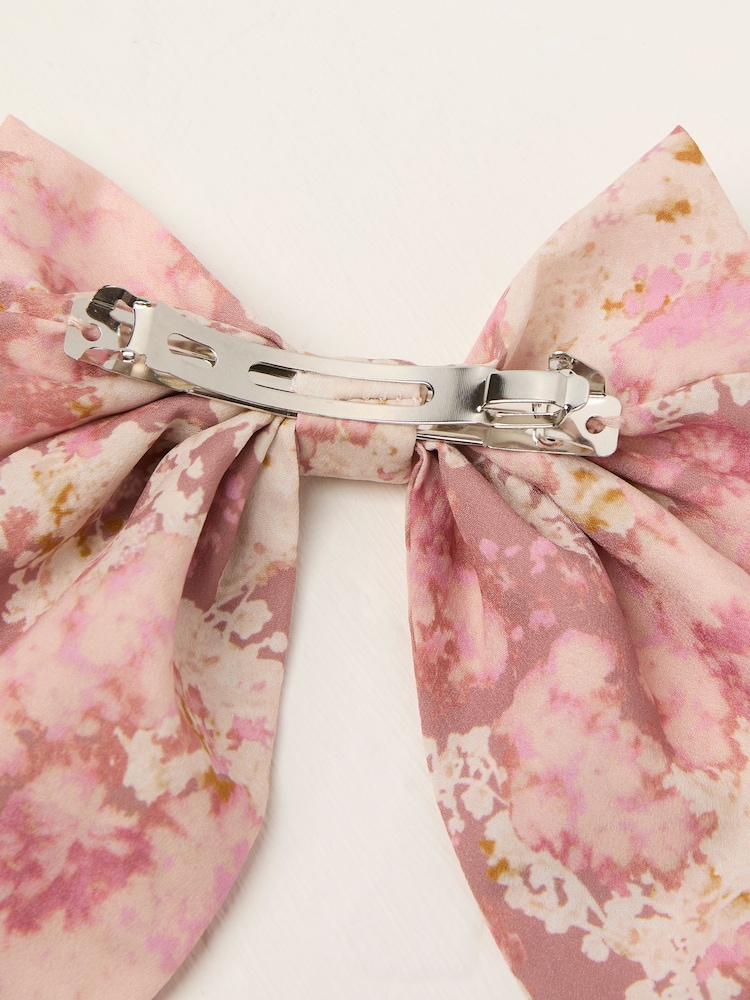 FatFace Pink Printed 100% Cotton Hair Bow - Image 2 of 2
