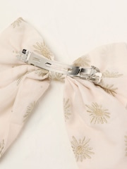 FatFace Ivory 100% Cotton Embroidered Hair Bow - Image 2 of 2