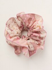 FatFace Pink Printed Hair Scrunchie - Image 1 of 2