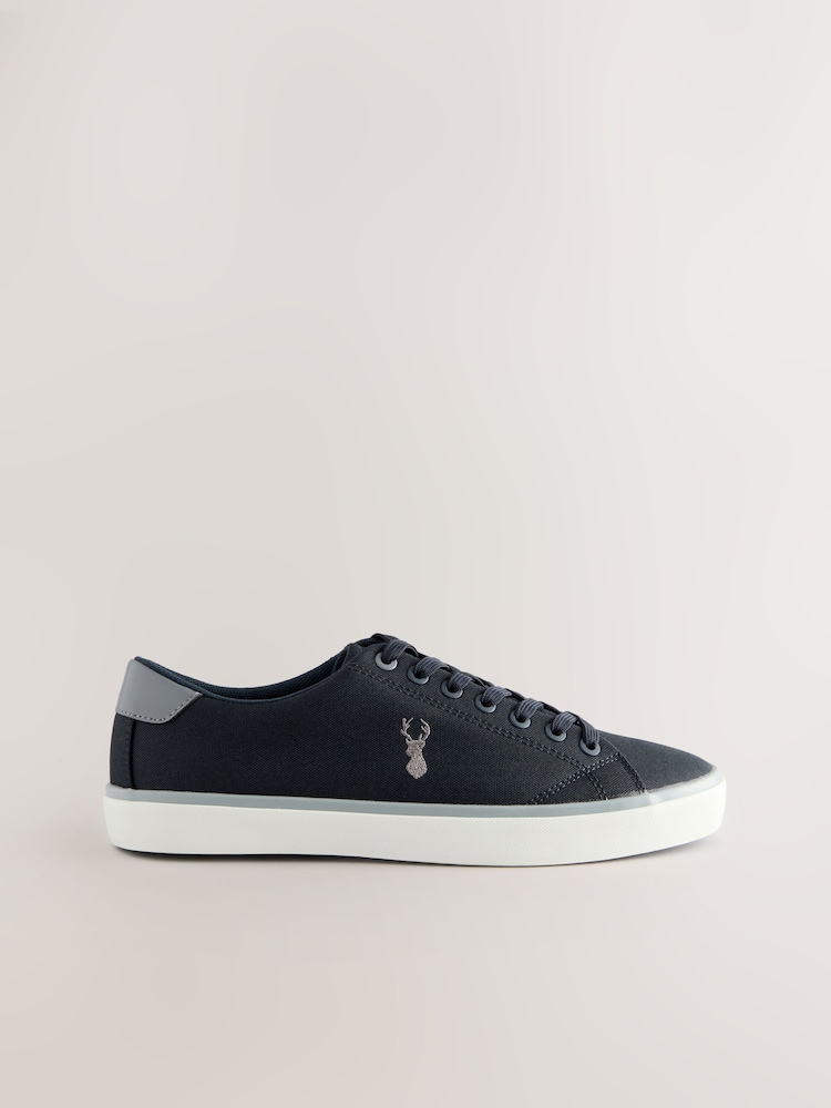 Navy Canvas Stag Trainers - Image 1 of 5