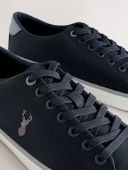 Navy Canvas Stag Trainers - Image 3 of 5