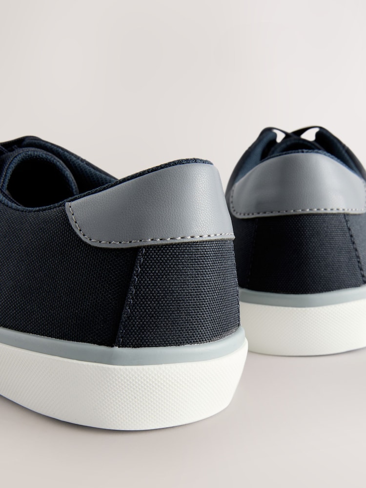 Navy Canvas Stag Trainers - Image 5 of 5