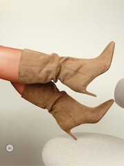 Naturlig - Simmi London Dage Knee High Heeled Boots - Bild 1 av 4