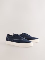 Azul marino - Suede Mix Canvas Pumps - Imagen 3 de 6