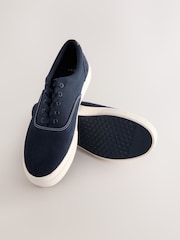 Azul marino - Suede Mix Canvas Pumps - Imagen 4 de 6