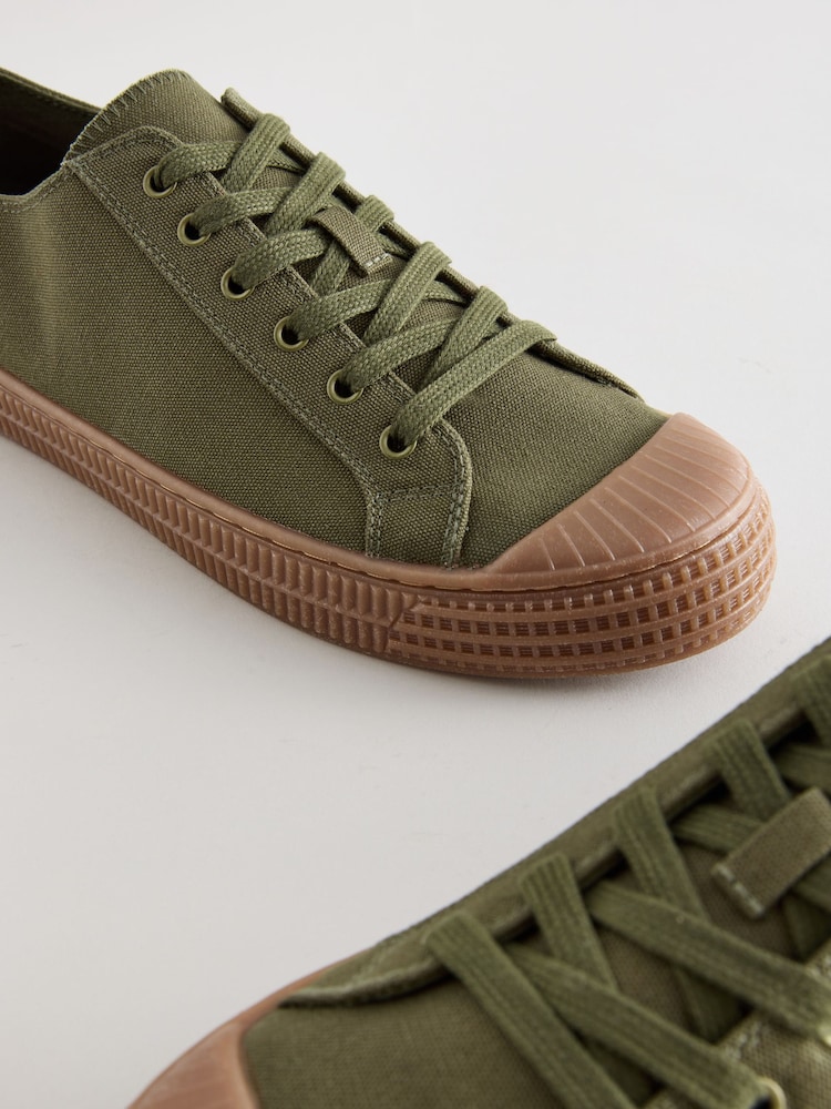 Green Canvas Trainers Shoes - Image 4 of 5