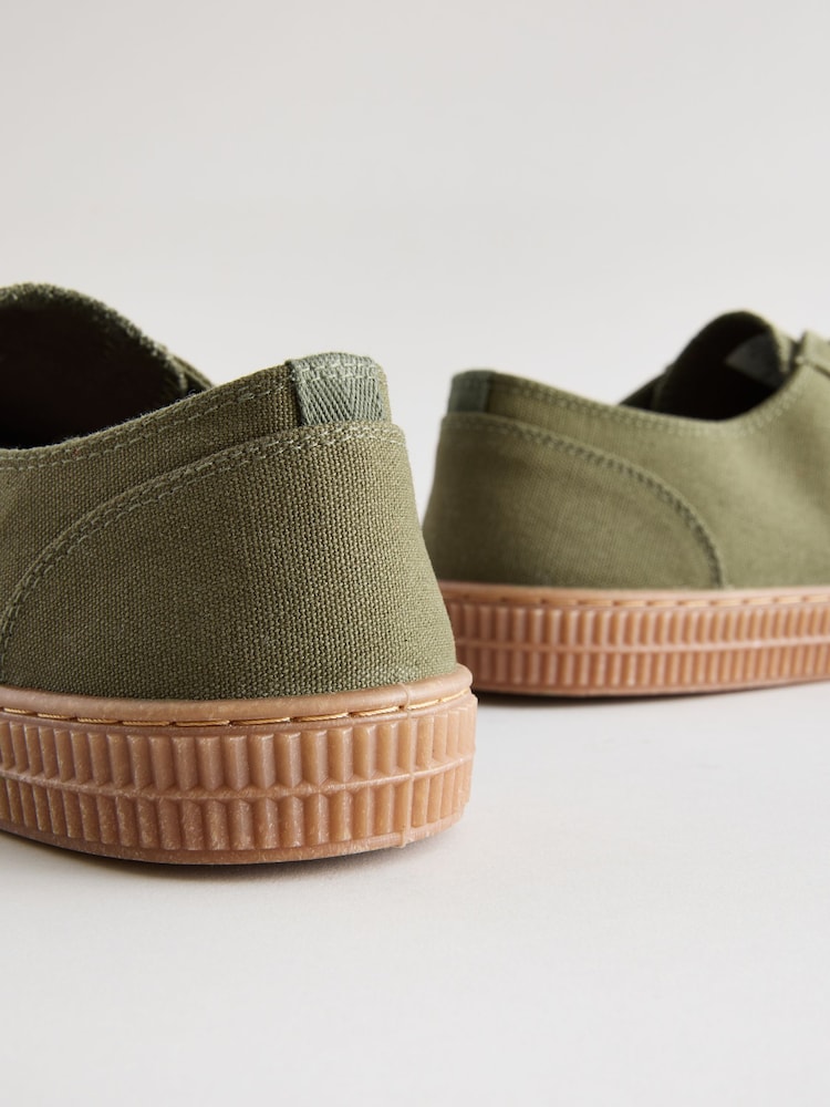 Green Canvas Trainers Shoes - Image 5 of 5