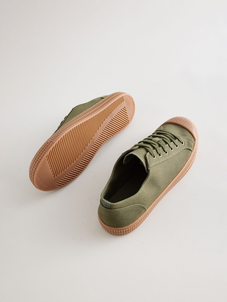 Green Canvas Trainers Shoes - Image 6 of 6