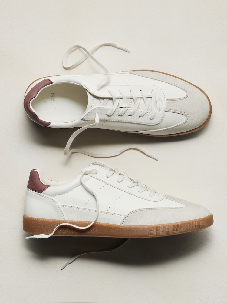 Cream T-Bar Low Trainers - Image 1 of 7