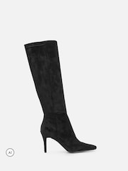 Simmi London Black Burney Knee High Stretch Heeled Boots - Image 2 of 4