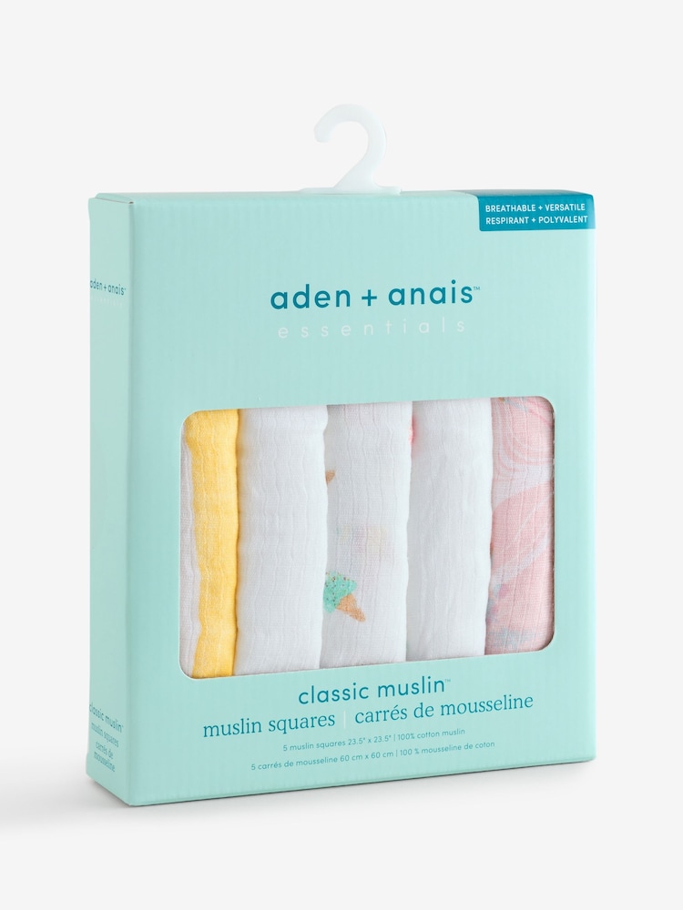Aden + Anais Essentials мақтадан жасалған муслин шаршылары 5 жиынтығы - 11суретінің 1 суреті