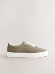 Verde caqui - Suede Mix Canvas Pumps - Imagen 1 de 4