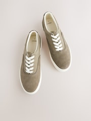 Verde caqui - Suede Mix Canvas Pumps - Imagen 2 de 4