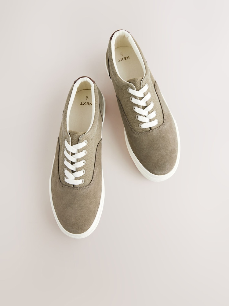 Verde caqui - Suede Mix Canvas Pumps - Imagen 2 de 4