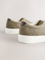 Verde caqui - Suede Mix Canvas Pumps - Imagen 3 de 4