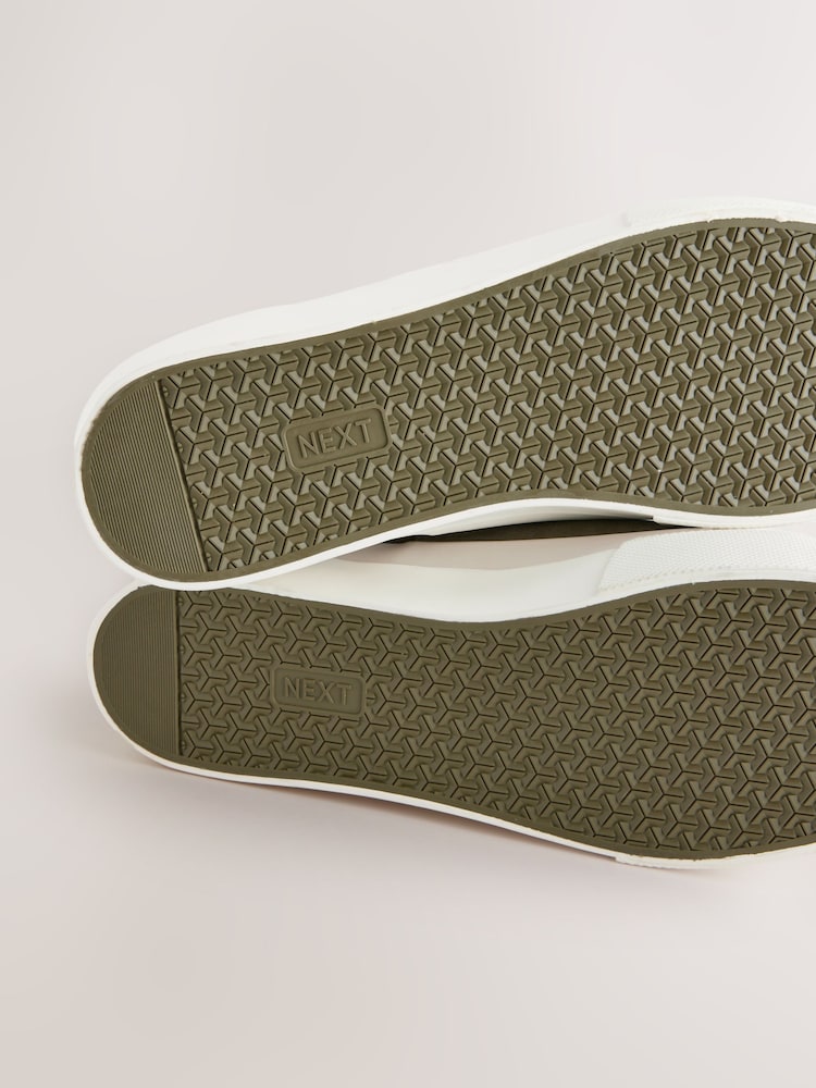 Verde caqui - Suede Mix Canvas Pumps - Imagen 4 de 4