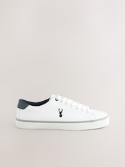 White Canvas Stag Trainers - Image 2 of 5
