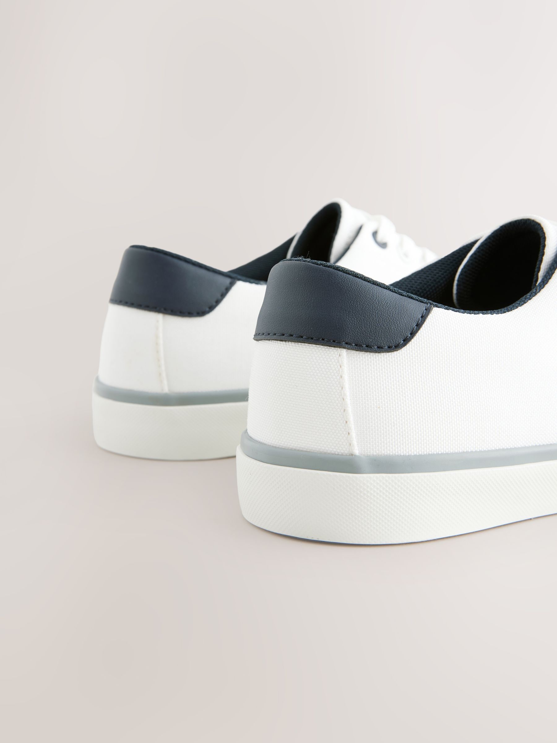 Buy White Canvas Stag Trainers from Next Romania