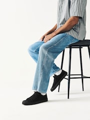 Black Canvas Trainers Shoes - Image 2 of 6