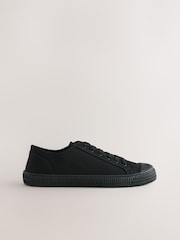 Black Canvas Trainers Shoes - Image 3 of 6