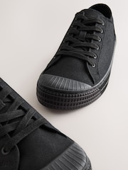 Black Canvas Trainers Shoes - Image 4 of 6