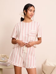 Friends Like These Pink T-Shirt and Short Jersey 100% Cotton Pyjamas Set - Image 3 of 4