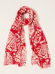 FatFace Red Shell Print Lightweight Scarf - Image 1 of 2