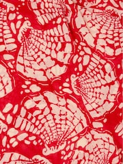FatFace Red Shell Print Lightweight Scarf - Image 2 of 2