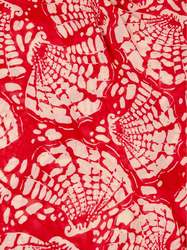 FatFace Red Shell Print Lightweight Scarf - Image 2 of 2