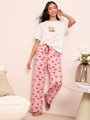 Friends Like These Pink T-Shirt and Trousers Jersey 100% Cotton Pyjamas Set - Image 2 of 4