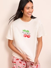 Friends Like These Pink T-Shirt and Trousers Jersey 100% Cotton Pyjamas Set - Image 3 of 4