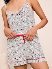 Friends Like These Black/White Vest Top and Shorts Jersey Pyjamas Set - Image 1 of 4