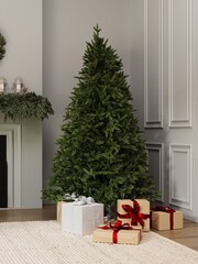Charles Bentley Green Charles Bentley Nordic Spruce 7ft Hinged Christmas Tree - Image 1 of 5
