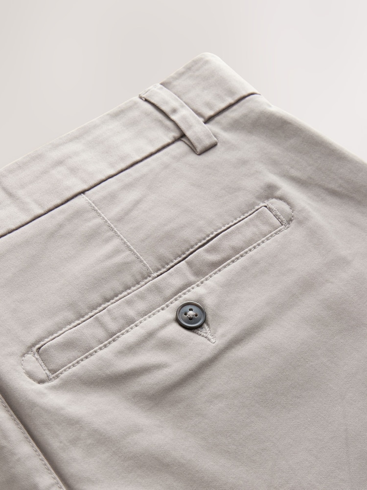 Black/Mushroom Brown Straight Fit Stretch Chino Shorts 2 Pack - Image 8 of 10